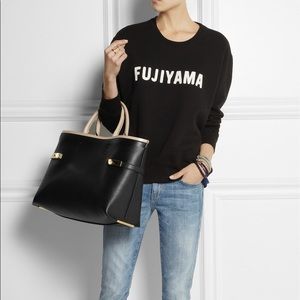 Chloe Black Cream Charlotte Tote